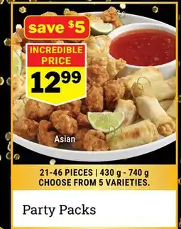 M & M Food Market Party Packs offer