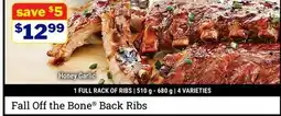 M & M Food Market Fall Off the Bone Honey Garlic Back Ribs offer