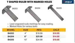 Busy Bee Tools T shaped ruler with marked holes B4205 offer