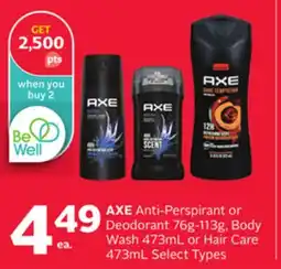 Rexall AXE Anti-Perspirant or Deodorant 76g-113g, Body Wash 473mL or Hair Care 473mL offer