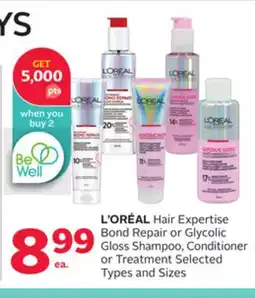 Rexall L'ORÉAL Hair Expertise Bond Repair or Glycolic Gloss Shampoo, Conditioner or Treatment offer
