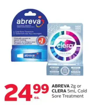 Rexall ABREVA 2g or CLERA 5mL Cold Sore Treatment offer