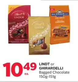 Rexall LINDT or GHIRARDELLI Bagged Chocolate offer