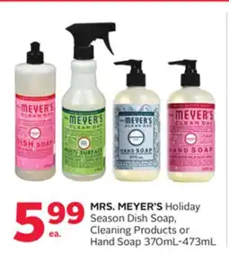 Rexall MRS. MEYER'S Holiday Season Dish Soap, Cleaning Products or Hand Soap offer
