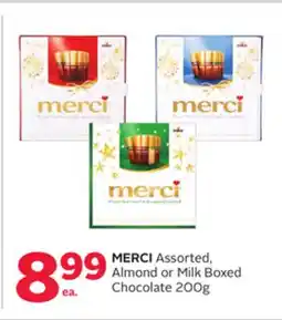 Rexall MERCI Assorted, Almond or Milk Boxed Chocolate offer