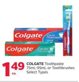 Rexall COLGATE Toothpaste 75mL-95mL or Toothbrushes offer