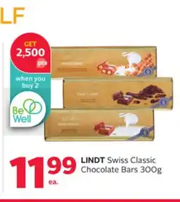 Rexall LINDT Swiss Classic Chocolate Bars offer
