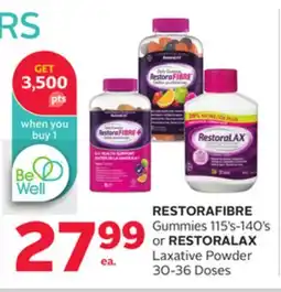 Rexall RESTORAFIBRE Gummies 115' s-140' s or RESTORALAX Laxative Powder 30-36 Doses offer