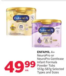 Rexall ENFAMIL A+ NeuroPro or NeuroPro Gentlease Infant Formula Powder Tubs offer