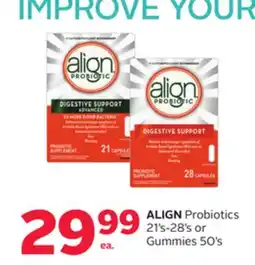 Rexall ALIGN Probiotics 21' s-28' s or Gummies 50' s offer