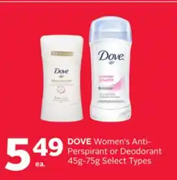 Rexall DOVE Women's Anti-Perspirant or Deodorant offer