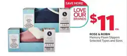 Rexall ROSE & ROBIN Memory Foam Slippers offer