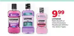 Rexall LISTERINE Multi-Benefit or Clinical Solutions Mouthwash 500mL-1.5L offer