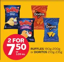 Rexall RUFFLES 190g-200g or DORITOS 210g-235g offer
