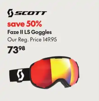 Sport Chek SCOTT FAZE II LS GOGGLES offer