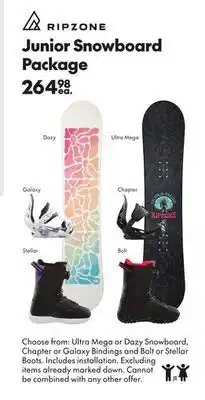 Sport Chek RIPZONE JUNIOR SNOWBOARD PACKAGE offer