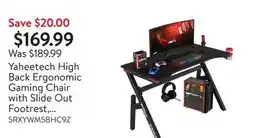 Walmart Yaheetech High Back Ergonomic Gaming Chair with Slide Out Footrest, Full Black offer