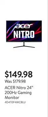 Walmart ACER Nitro 24 200Hz Gaming Monitor offer