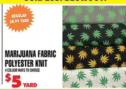 Len's Mill Stores MARIJUANA FABRIC POLYESTER KNIT offer