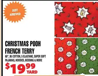 Len's Mill Stores CHRISTMAS POOH FRENCH TERRY offer