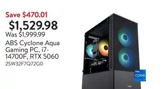 Walmart ABS Cyclone Aqua Gaming PC, i7-14700F, RTX 5060 offer