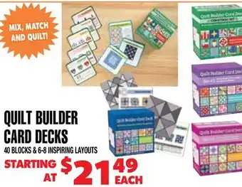 Len's Mill Stores QUILT BUILDER CARD DECKS offer
