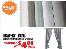Len's Mill Stores DRAPERY LINING offer
