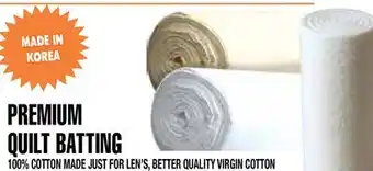 Len's Mill Stores PREMIUM QUILT BATTING 96 offer
