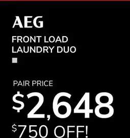 Goemans Appliances AEG FRONT LOAD LAUNDRY DUO offer