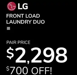 Goemans Appliances LG FRONT LOAD LAUNDRY DUO offer