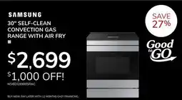 Goemans Appliances SAMSUNG 30 SELF-CLEAN CONVECTION GAS RANGE WITH AIR FRY offer