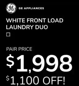 Goemans Appliances GE APPLIANCES WHITE FRONT LOAD LAUNDRY DUO offer