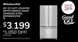 Goemans Appliances KitchenAid 36 22 CU. FT. COUNTER DEPTH FRENCH-DOOR STAINLESS STEEL REFRIGERATOR offer
