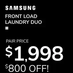 Goemans Appliances SAMSUNG FRONT LOAD LAUNDRY DUO offer
