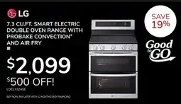 Goemans Appliances LG 7.3 CU. FT. SMART ELECTRIC DOUBLE OVEN RANGE WITH PROBAKE CONVECTION AND AIR FRY offer