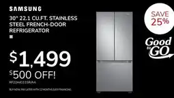 Goemans Appliances SAMSUNG 30 22.1 CU. FT. STAINLESS STEEL FRENCH-DOOR REFRIGERATOR offer