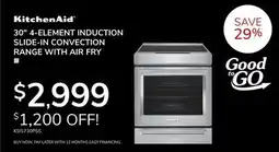 Goemans Appliances KITCHENAID 30 4-ELEMENT INDUCTION SLIDE-IN CONVECTION RANGE WITH AIR FRY offer