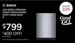 Goemans Appliances BOSCH 100 SERIES PREMIUM SMART DISHWASHER WITH THIRD RACK offer