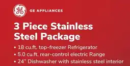 Goemans Appliances GE Appliances 3 Piece Stainless Steel Package offer