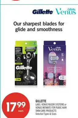 Shoppers Drug Mart GILLETTE LABS, VENUS RAZOR SYSTEMS or VENUS INTIMATE FOR PUBIC HAIR SKIN CARE PRODUCTS offer