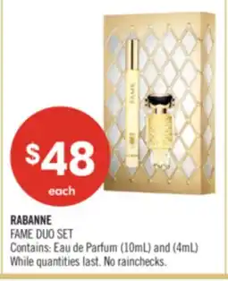 Shoppers Drug Mart RABANNE FAME DUO SET Contains: Eau de Parfum (10mL) and (4mL) offer