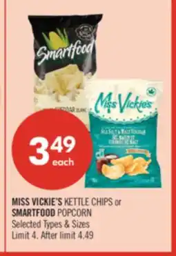 Shoppers Drug Mart MISS VICKIE'S KETTLE CHIPS or SMARTFOOD POPCORN offer
