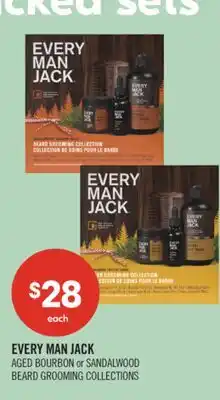 Shoppers Drug Mart EVERY MAN JACK AGED BOURBON or SANDALWOOD BEARD GROOMING COLLECTIONS offer
