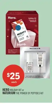 Shoppers Drug Mart HERO HOLIDAY KIT or NATURIUM THE POWER OF PEPTIDES KIT offer