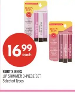 Shoppers Drug Mart BURT'S BEES LIP SHIMMER 3-PIECE SET offer