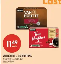 Shoppers Drug Mart VAN HOUTTE or TIM HORTONS K-CUP COFFEE PODS offer