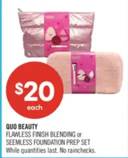Shoppers Drug Mart QUO BEAUTY FLAWLESS FINISH BLENDING or SEEMLESS FOUNDATION PREP SET offer