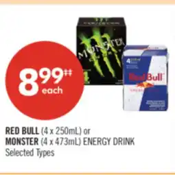 Shoppers Drug Mart RED BULL (4 x 250mL) or MONSTER (4 x 473mL) ENERGY DRINK offer