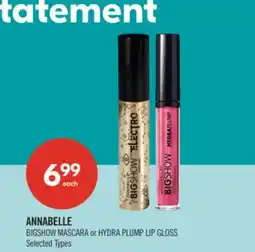 Shoppers Drug Mart ANNABELLE BIGSHOW MASCARA or HYDRA PLUMP LIP GLOSS offer