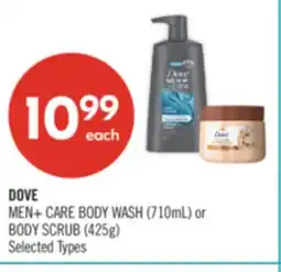Shoppers Drug Mart DOVE MEN+ CARE BODY WASH (710mL) or BODY SCRUB (425g) offer
